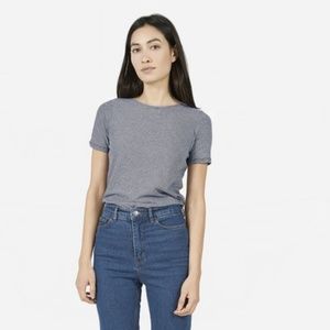 Everlane navy stripe crew neck tee size small
